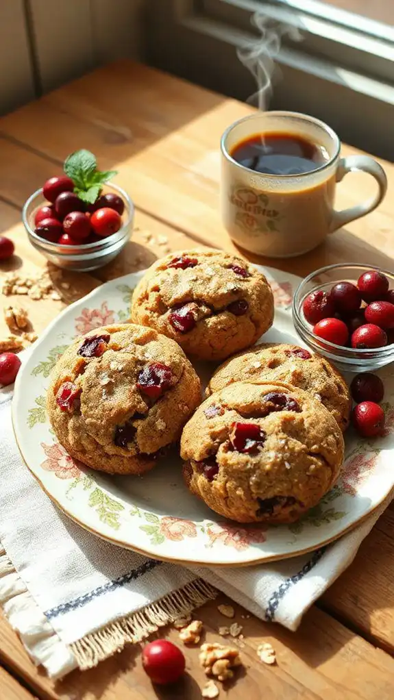 cranberry walnut breakfast cookies