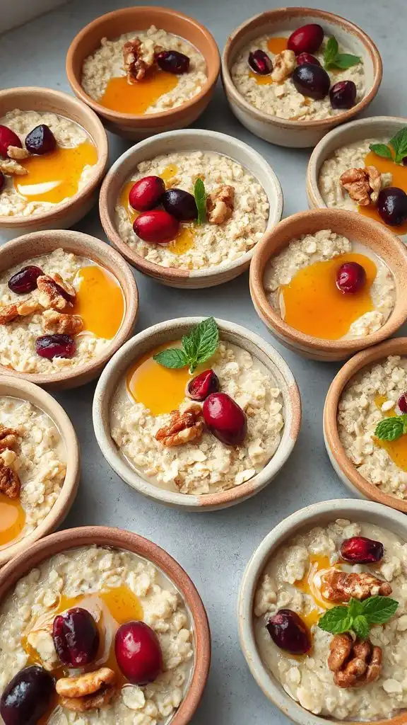 cranberry walnut oatmeal bowls