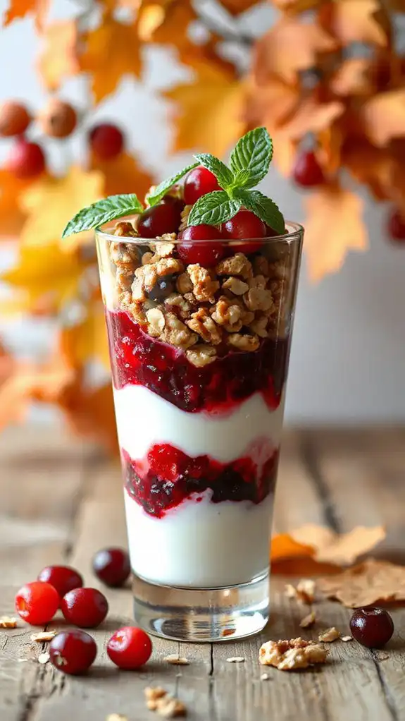 cranberry walnut yogurt parfait