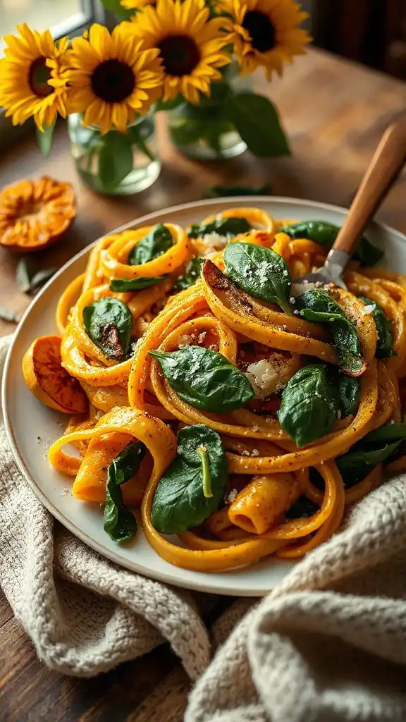 creamy acorn squash pasta