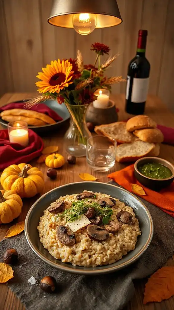 creamy artichoke mushroom risotto