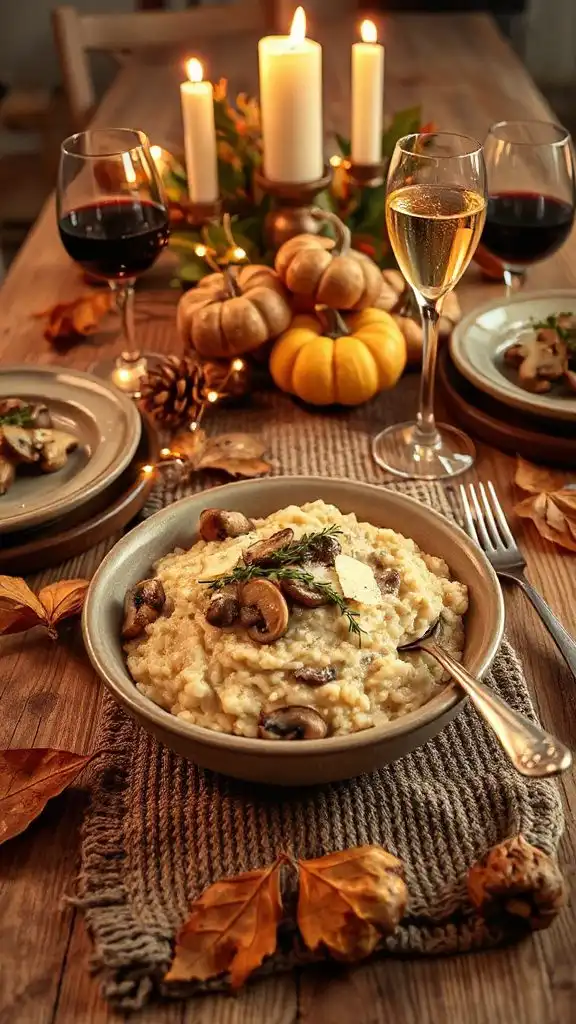 creamy autumn mushroom risotto