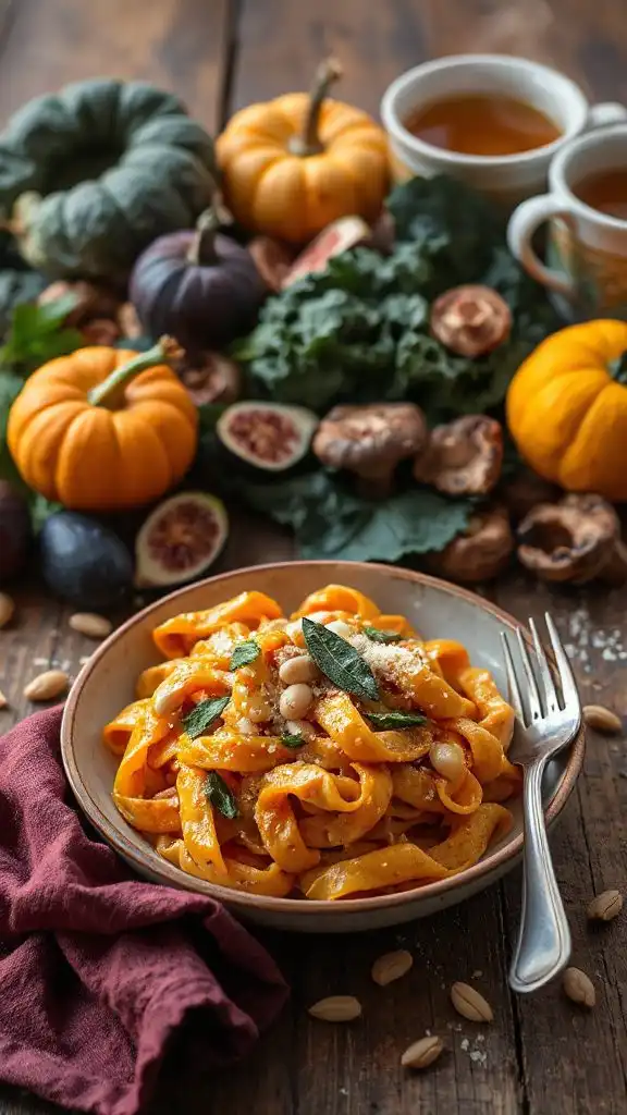 creamy autumn pasta dish