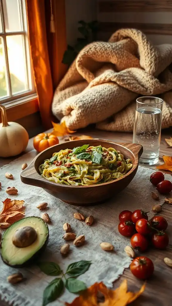creamy avocado basil pasta