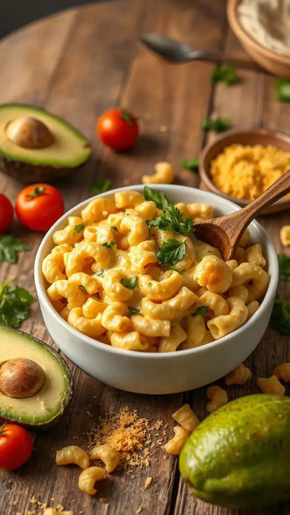 creamy avocado mac and cheese