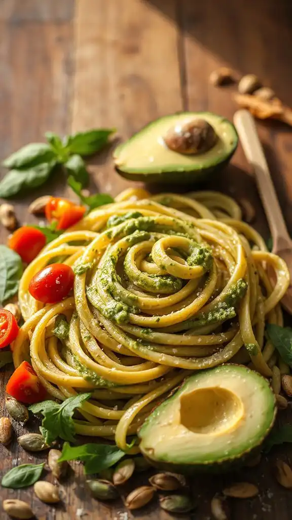 creamy avocado pesto pasta creamy avocado pesto pasta