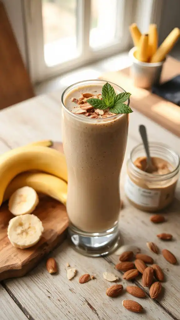 creamy banana almond smoothie