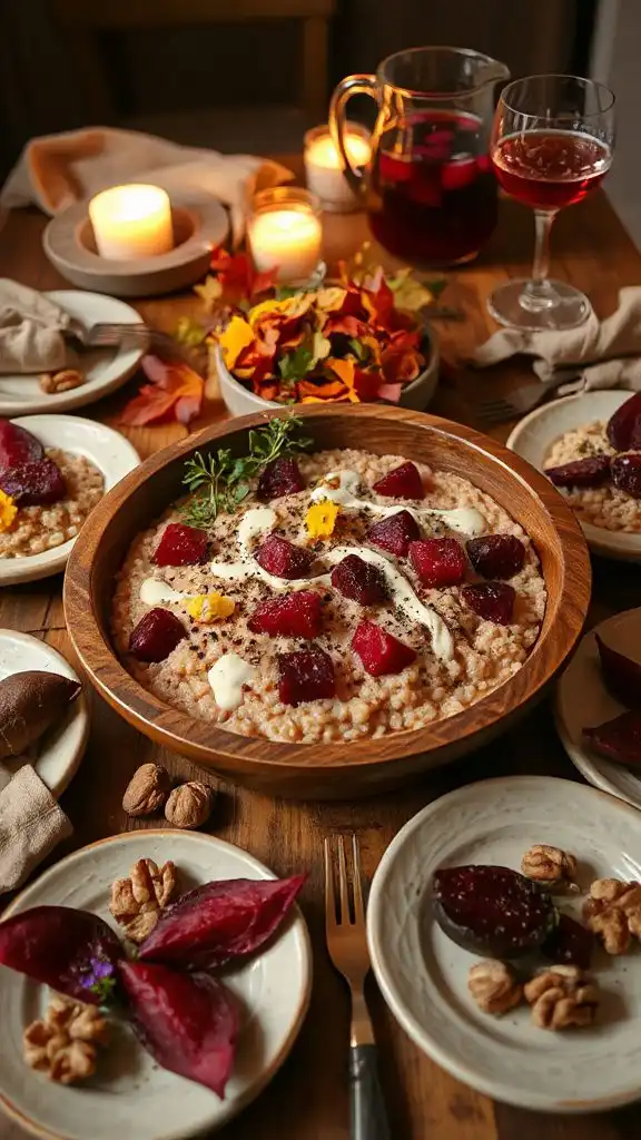 creamy beet goat cheese risotto