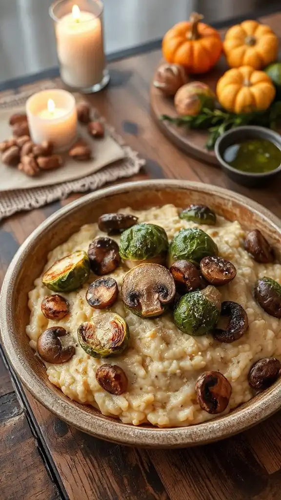 creamy brussels sprouts risotto