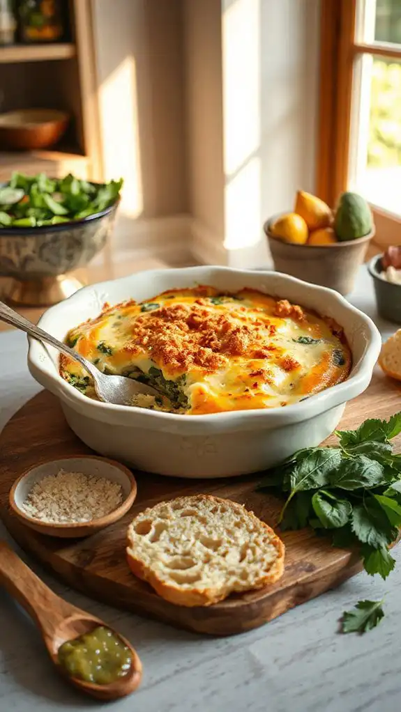 creamy casserole with spinach