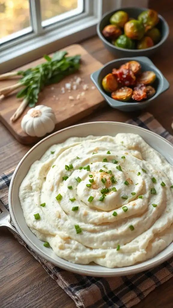 creamy cauliflower garlic mash