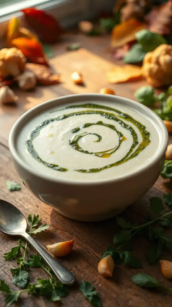 creamy cauliflower spinach soup