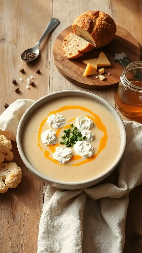 creamy cheddar cauliflower soup