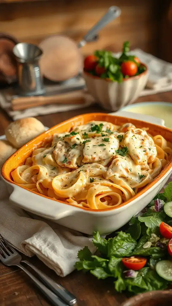 creamy chicken alfredo casserole