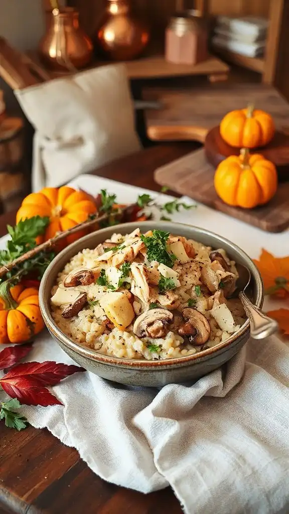 creamy chicken mushroom risotto