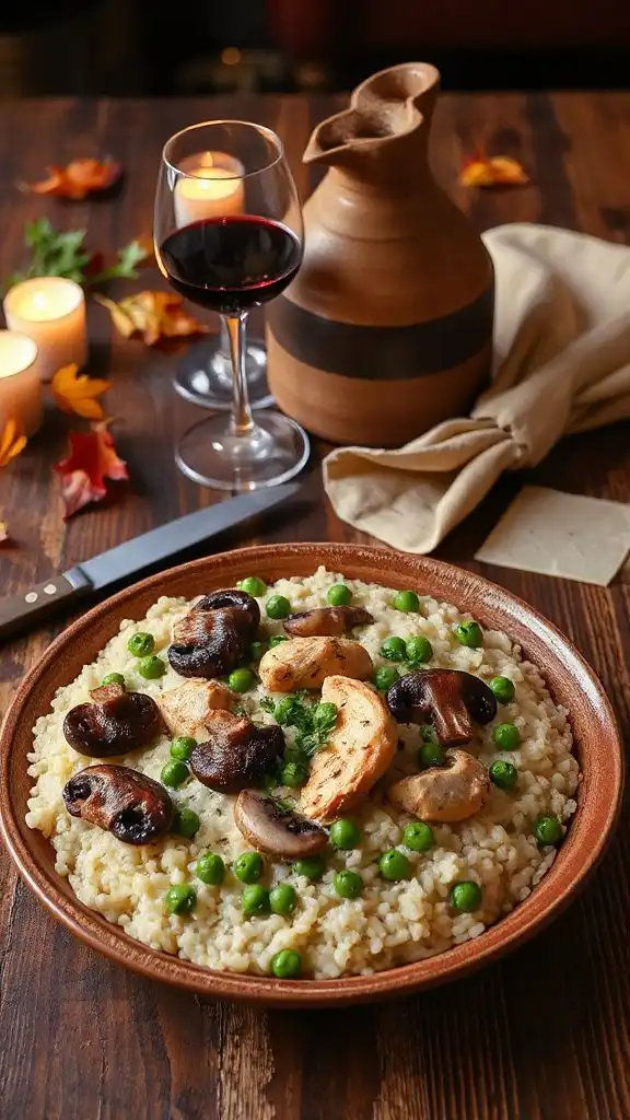 creamy chicken mushroom risotto