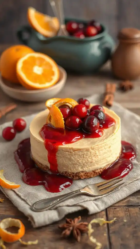 creamy cranberry orange cheesecake
