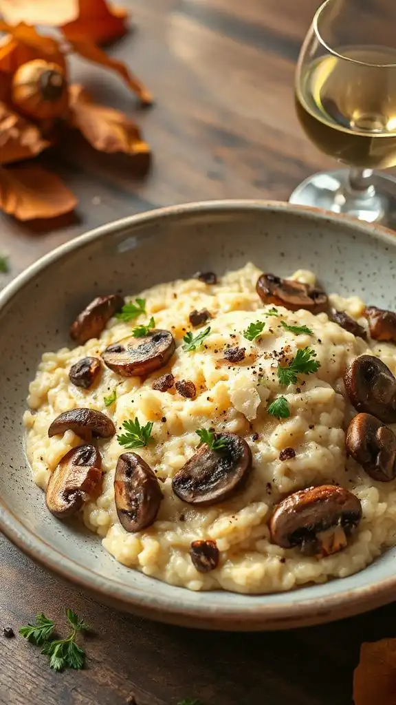 creamy dairy free mushroom risotto