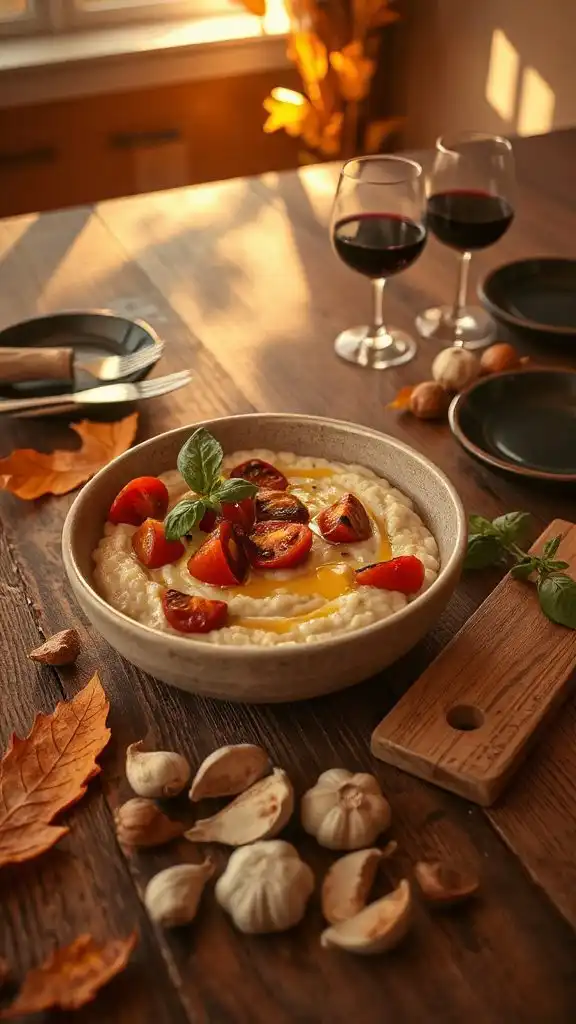 creamy garlic tomato risotto
