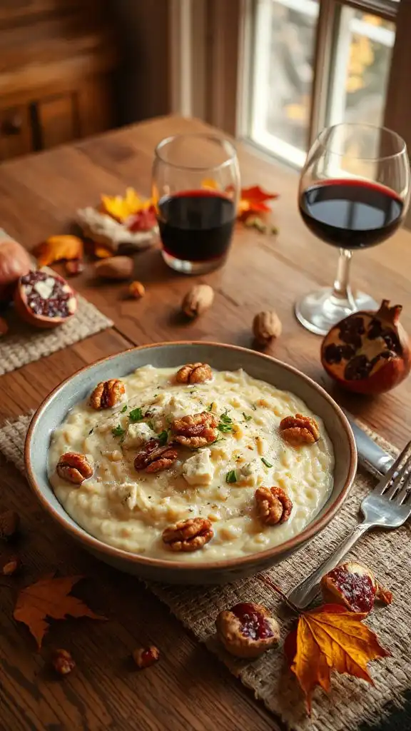 creamy gorgonzola walnut risotto