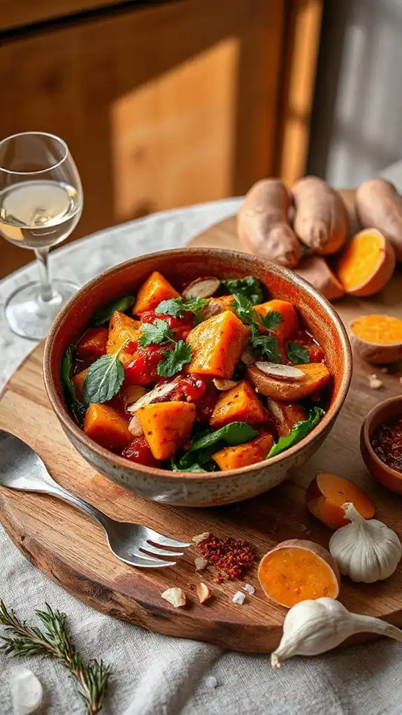 creamy harissa sweet potato risotto