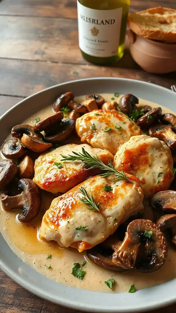 creamy herb infused wine braised chicken