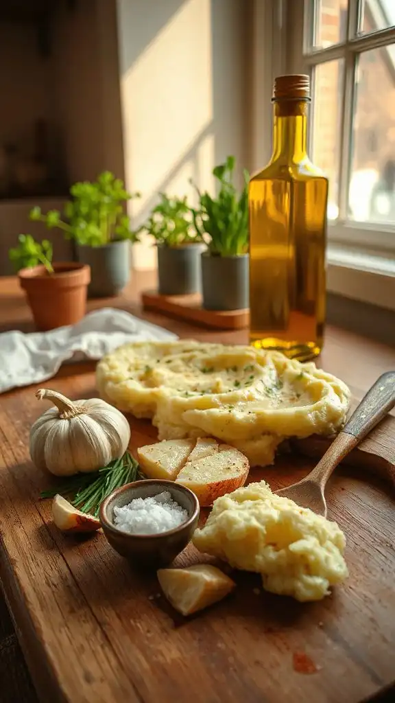 creamy herbed garlic mashed potatoes