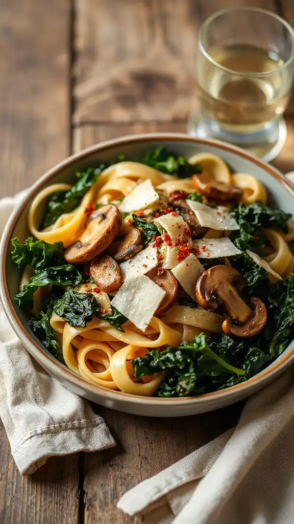 creamy kale mushroom pasta recipe creamy kale mushroom pasta recipe