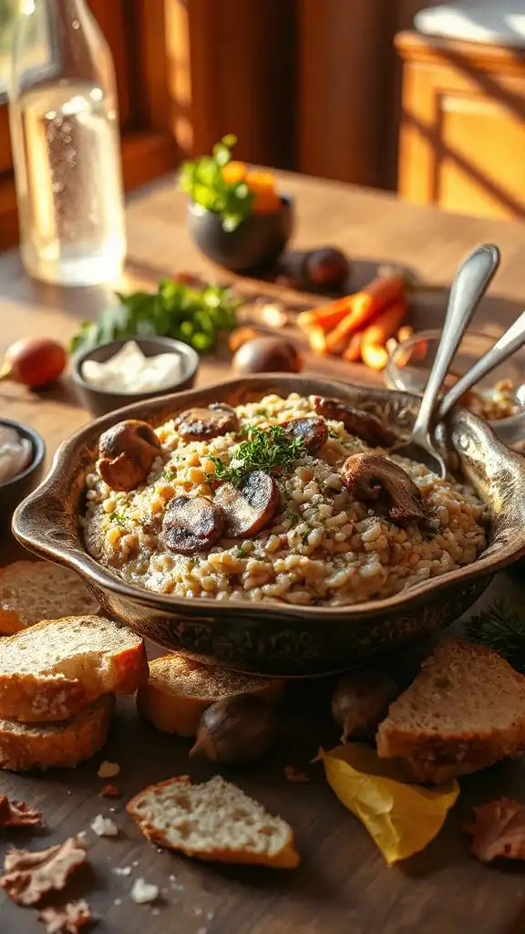 creamy mushroom barley risotto