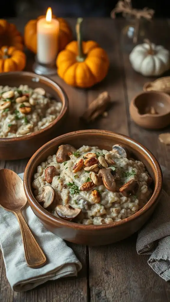 creamy mushroom barley risotto