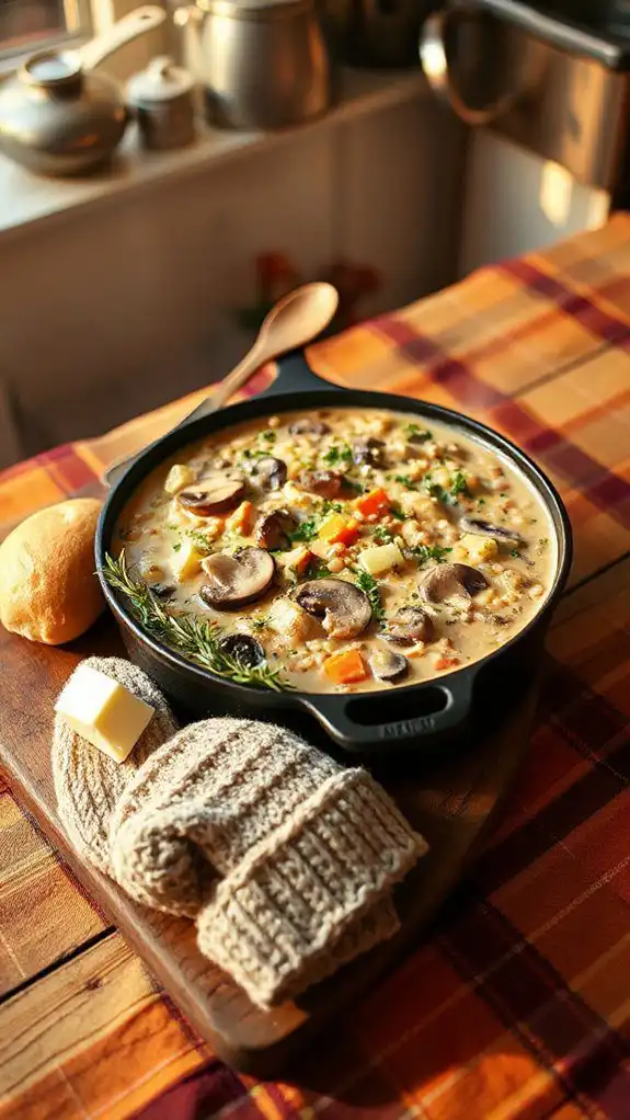 creamy mushroom barley stew