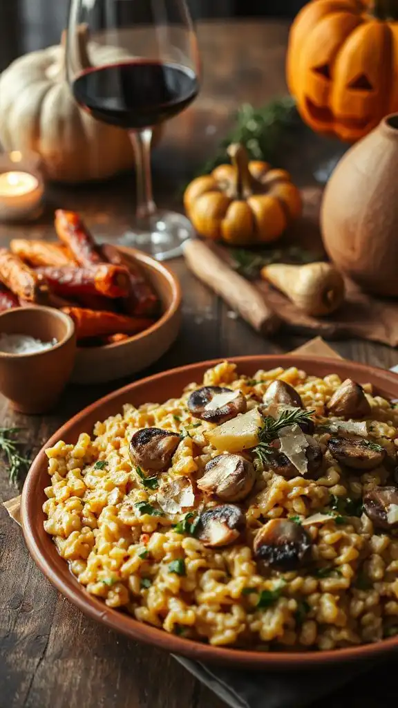 creamy mushroom garlic risotto