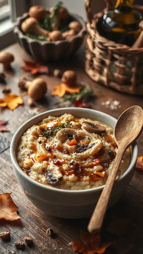 creamy mushroom onion risotto