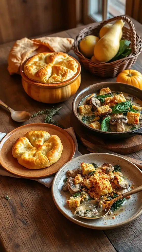 creamy mushroom spinach casserole