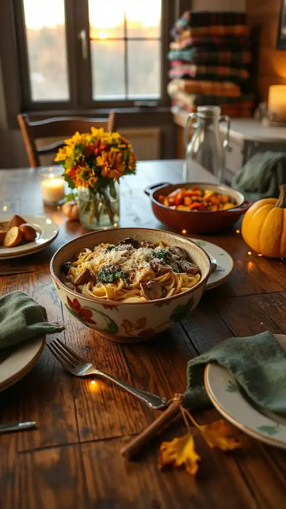 creamy mushroom spinach pasta