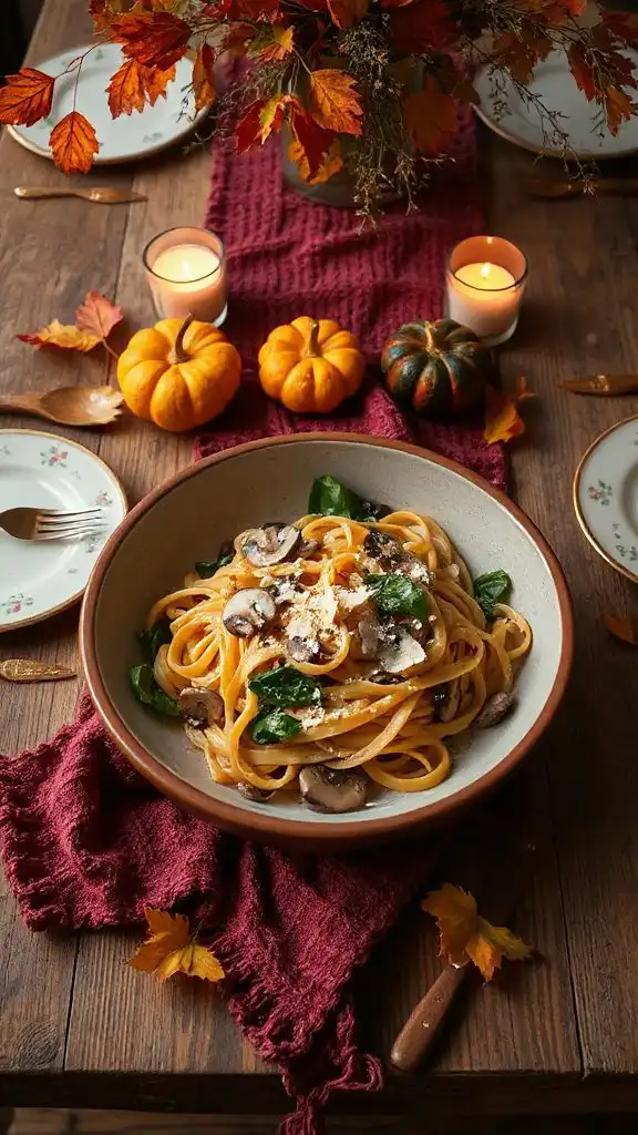 creamy mushroom spinach pasta