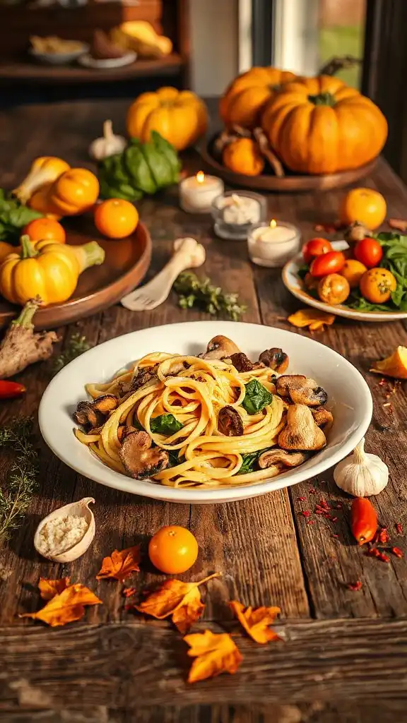 creamy mushroom spinach pasta