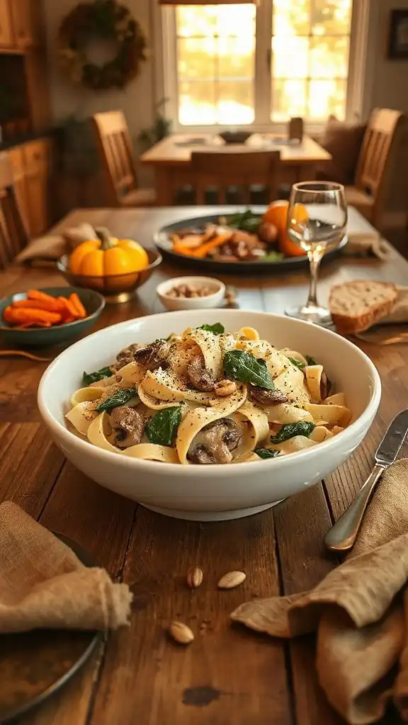 creamy mushroom spinach pasta