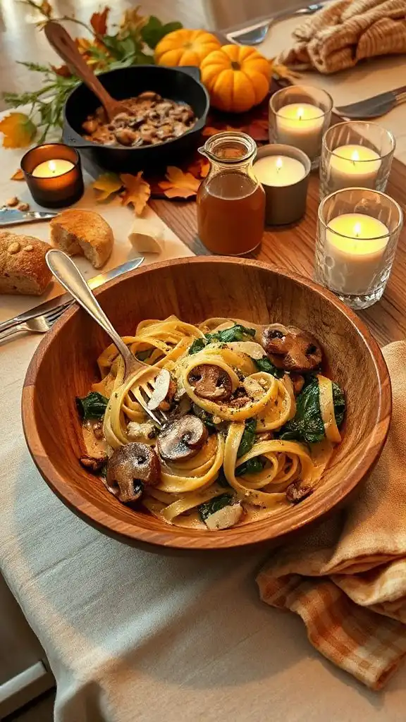 creamy mushroom spinach pasta recipe
