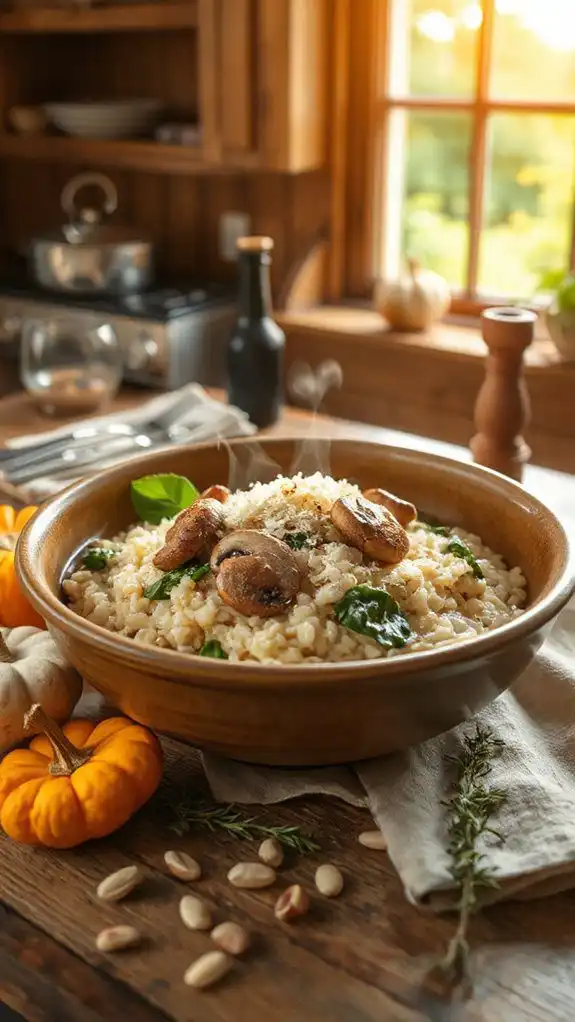 creamy mushroom spinach risotto creamy mushroom spinach risotto