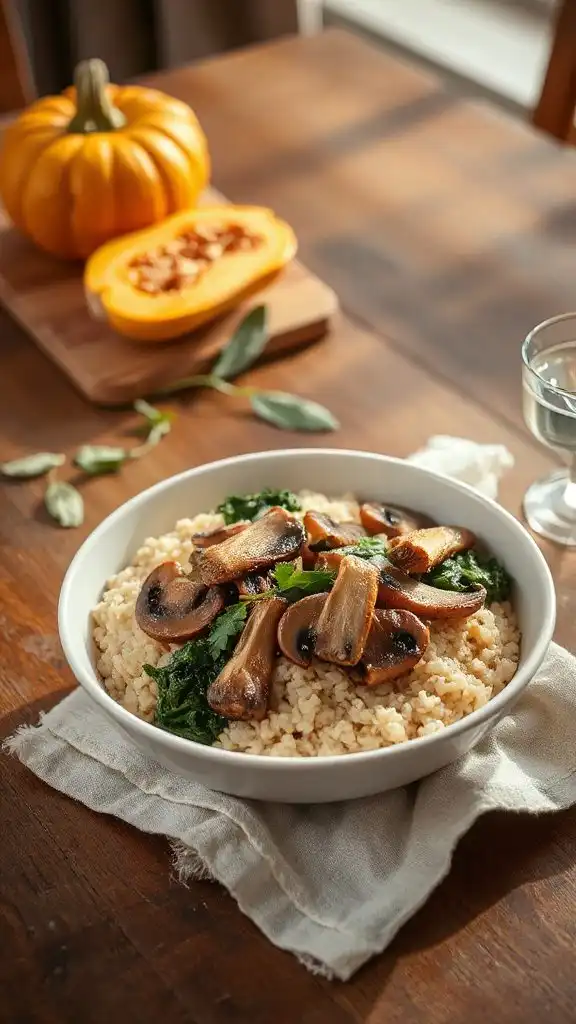 creamy mushroom spinach risotto
