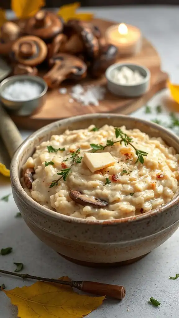 creamy mushroom thyme risotto