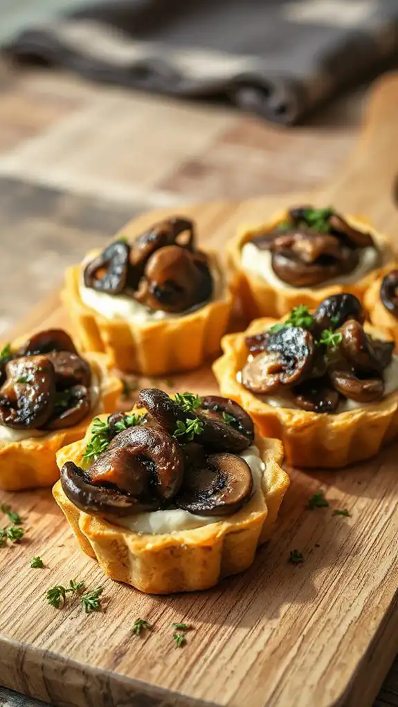 creamy mushroom thyme tartlets