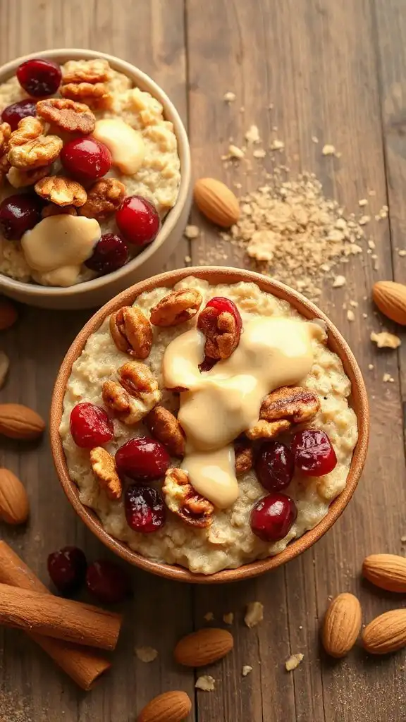 creamy oatmeal with cranberries