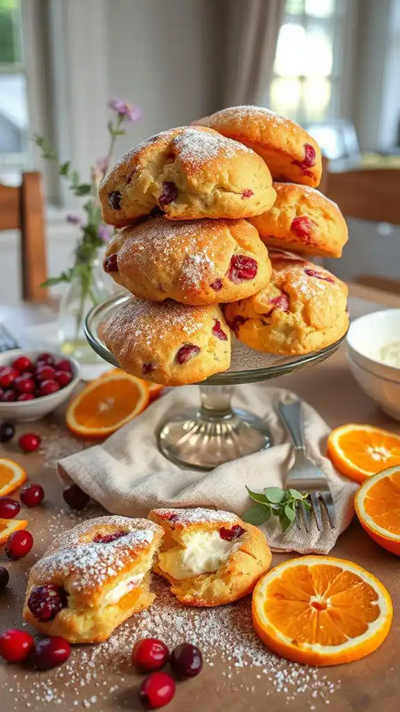 creamy orange cranberry scones
