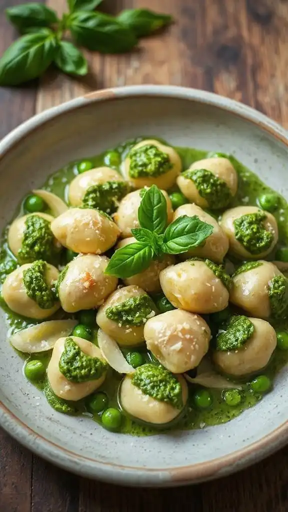 creamy pesto ricotta gnocchi