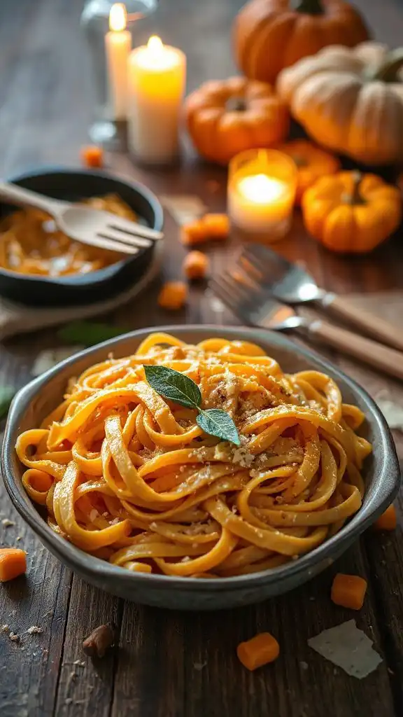 creamy pumpkin alfredo pasta