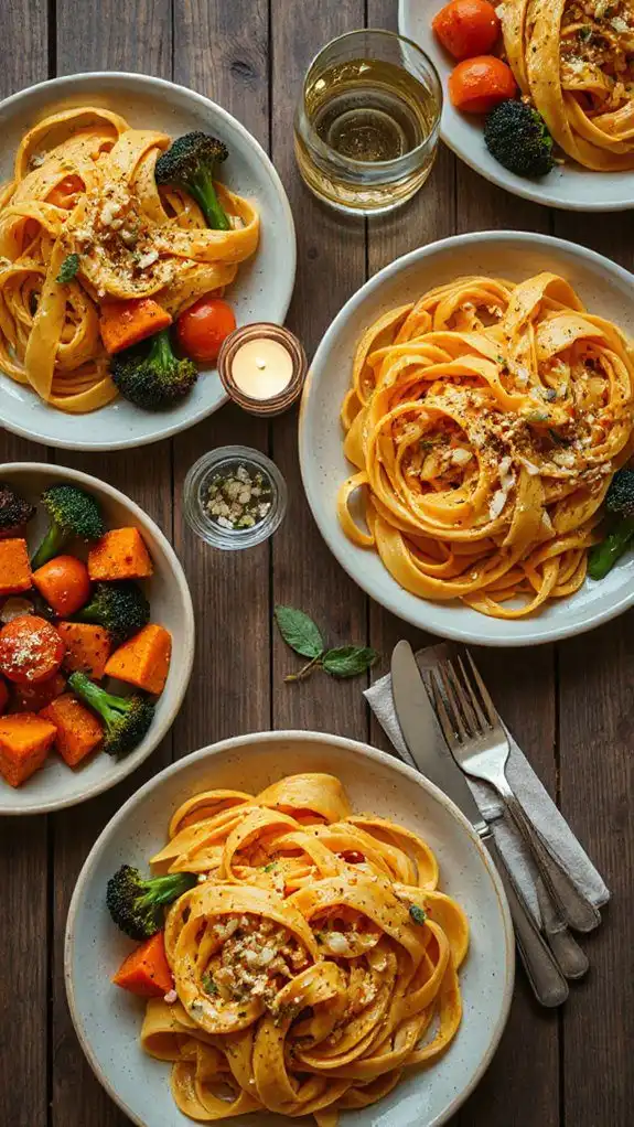 creamy pumpkin alfredo pasta