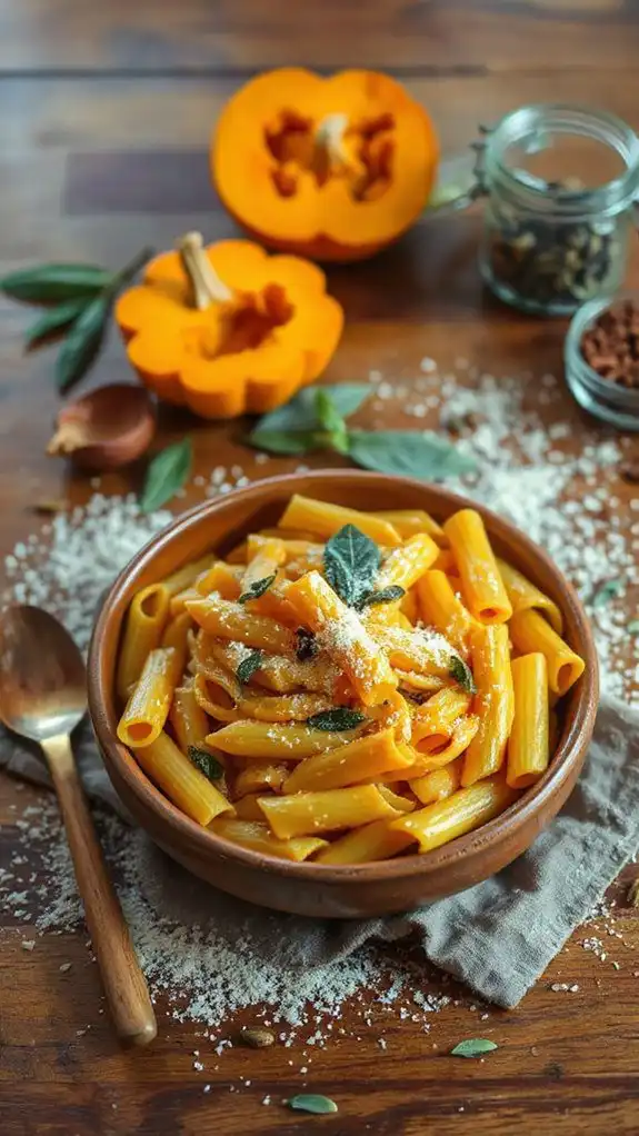 creamy pumpkin alfredo pasta