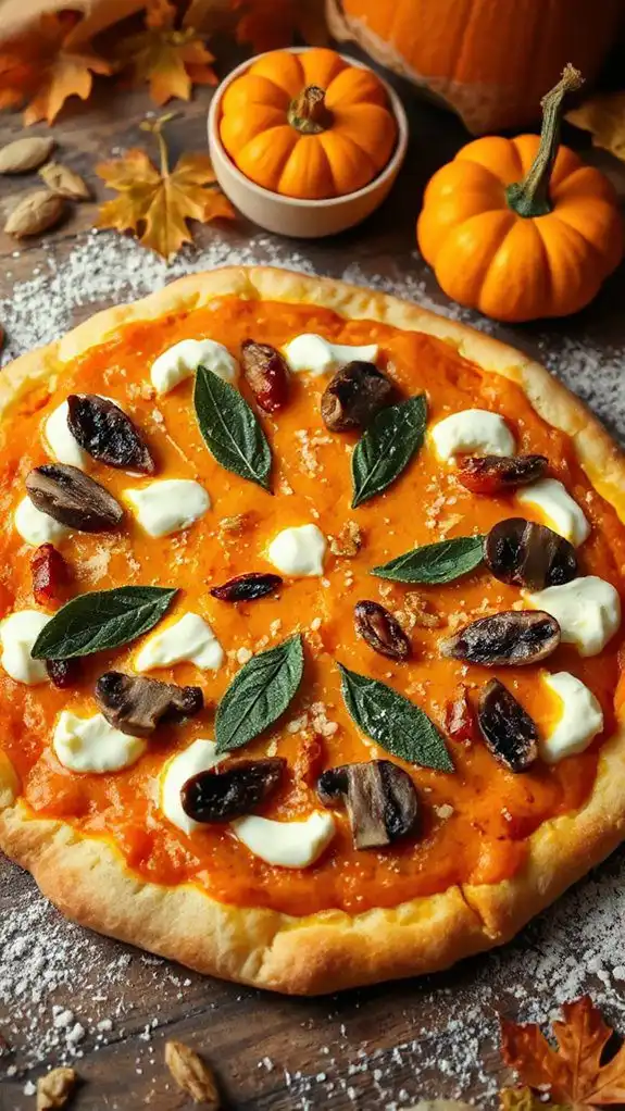 creamy pumpkin alfredo pizza